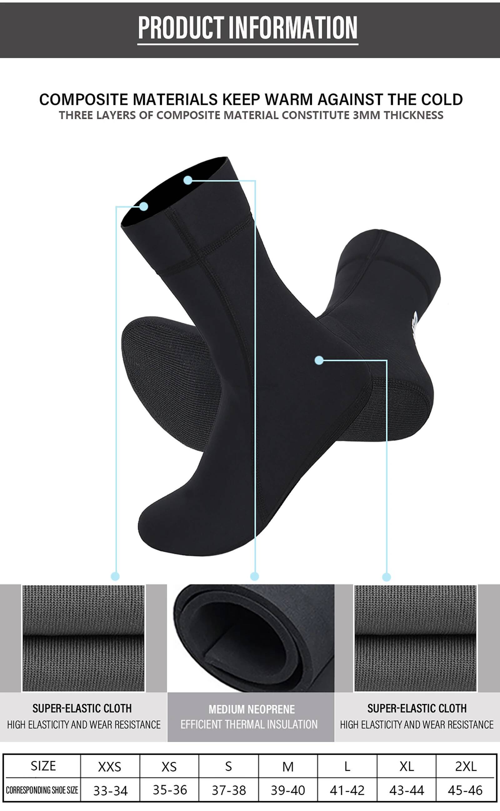 Socks Socks 1.5mm/3mm/5mm Beac - đánh giá và giá Wetsuit 3Mm Neoprene
